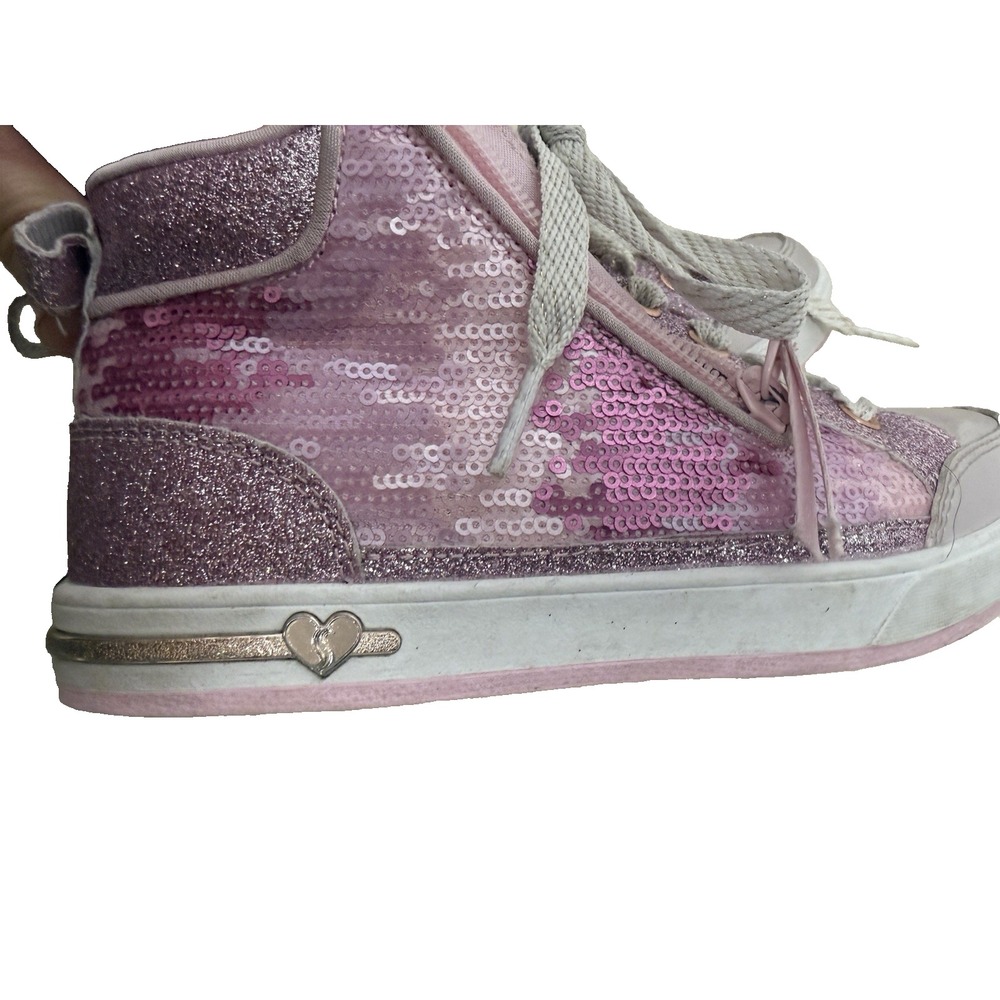 Skechers Sparkly Pink High-Top Girl's Sneakers Size 1